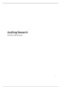 Auditing Research - Articles and lectures