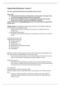 Organisational Behaviour Exam Notes