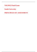 NSG3012 Final Exam South University PRINCIPLES OF ASSESSMENT.docx