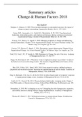 Summary chapters/articles Change and Human Factors
