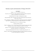 Summary chapters/articles Agents and Instruments of Change