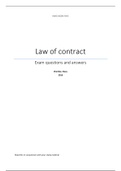 PVL3702 (Contract Law) Comprehensive Summary of Examination Questions and Answers (Multiple Years)