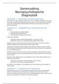 Samenvatting boek+colleges Neuropsychologische diagnostiek