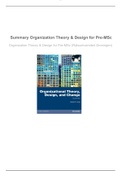  Summary Organization Theory & Design for Pre-MSc