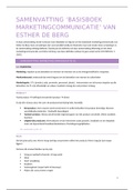 Samenvatting Marketingcommunicatie van Esther de Berg