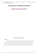  Strayer University - CIS 505 Assignment 1 Standards Research Latest Study Guide_worth 140 points