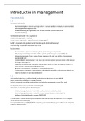 Introductie in Management - Hoofdstuk 3 en 4 en deel hoofdstuk 1 en 2