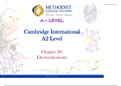 Cambridge International A Levels Chemistry (Chapter 20-Electrochemistry)