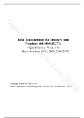 Risk Management for Insurers and Pensions - Solution Guide (Quiz & Exams)