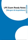 2019/20 - LPC Notes - Mergers & Acquisitions - Exam Ready Notes (Distinction Grade)