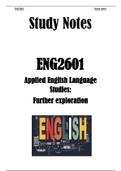 ENG2601 Applied English Language studies: Further Exploration. STUDY NOTES
