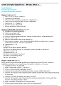 Biology Unit 2 Exam Sample Questions