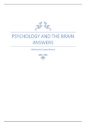 Psychology and the Brain revision
