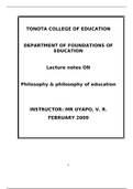 Philosophy of education