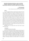THE EFFECTIVENESS OF FINANCIAL AND ACCOUNTING INTERNAL OPERATION CONTROL OF THE FACULTY OF HUMANITIES AND SOCIAL SCIENCES