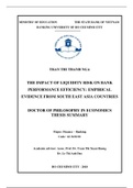 Doctor of philosophy in economics thesis summary: The impact of liquidity risk on bank performance efficiency: Empirical evidence from south east Asia countries