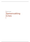 Samenvatting Crisis - IVK leerjaar 2.