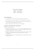 Data Mining Exam 2015