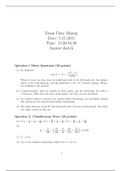 Data Mining Exam 2015 Solutions