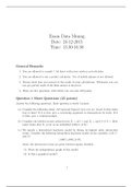 Data Mining Exam 2015 Retake (Without Solutions)