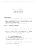 Data Mining Exam 2016 (Without Solutions)