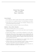 Data Mining Exam 2018 Retake (Without Solutions)