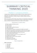 Summary critical thinking 2020