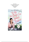 book report to all the boys i loved before
