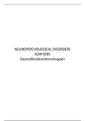 Samenvatting GGZ2025 Neuropsychological Disorders