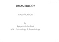 Byagamy John Paul - Classification of parasites of medical Importance 
