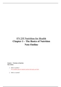 Nutrition for Health- FN235 Unit 1 Outline Study Guide & Notes - Graded A - SEMO - Nutrition, Dietetics, Food Science
