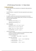 AP AB Calculus Final Units 1-8 Study Guide 
