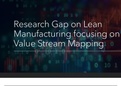 Research Gap on Lean Manufacturing focuses on Value Stream Mapping