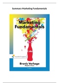 Summary Marketing Fundamentals, Bronis Verhagen
