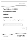 ENE2601 Semesters 1 and 2 Department of Science & Technology Education; Latest 2020 complete solution Guide.