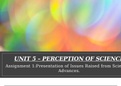 Unit 5 Perceptions of Science Assignment 1, 2, 3, & 4 