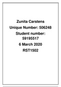 RST1502 Semester 1 Assignment 1 2020