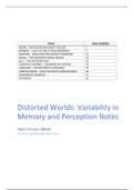 Distorted Worlds: Variability in Memory and Perception Notes