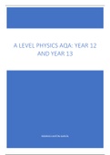 A-Level Physics AQA: Year 12 and Year 13  (Achieved A*)