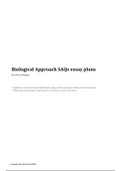 IB Psychology Biological Approach SAQs essay plans