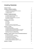 Uitgebreide samenvatting 'Inleiding Statistiek': alle colleges en het boek 2019-2020