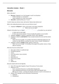 Interaction Analysis Complete Lecture notes 1-6 