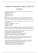Shoreline Community College - NURS 223 EXAM 2 [Completed A]