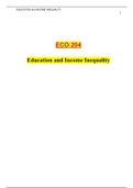 ECO 204 FINAL PAPER  EDUCATION AND INCOME INEQUALITY (LATEST) COMPLETE SOLUTION 