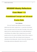 NR500NP Weekly Reflections Week 1 - 8(BUNDLE) | Latest Grade A Solutions 