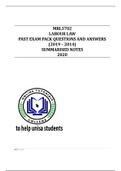 MRL3702 EXAM PACK ANSWERS (2019 - 2014) AND 2020 BRIEF NOTES