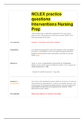 NCLEX Practice Questions Interventions Nursing Prep With Over 800 Questions And Correct Answers UPDATED 2020 VERSION
