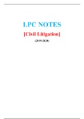 LPC NOTES ON CIVIL LITIGATION (2019 / 2020, DISTINCTION) ( A graded LPC NOTES by GOLD rated Expert, Download to Score A)