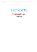 LPC NOTES ON CONTRACT LAW (2019 / 2020, DISTINCTION) ( A graded LPC NOTES by GOLD rated Expert, Download to Score A)