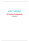 LPC NOTES ON CRIMINAL LITIGATION (2019 / 2020, DISTINCTION) ( A graded LPC NOTES by GOLD rated Expert, Download to Score A)